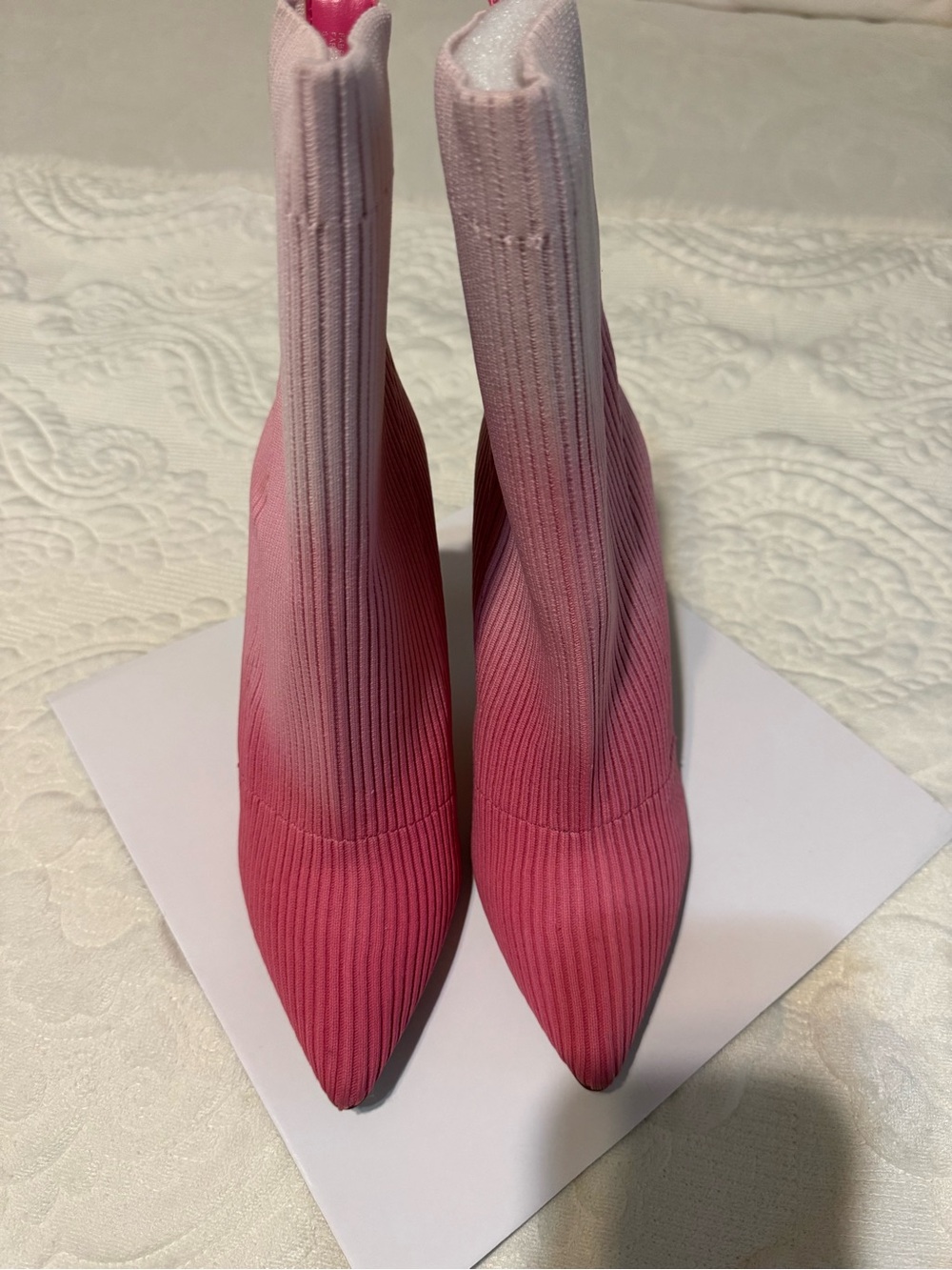 Steve Madden Dianne Pink Multi Knit Sock Boots - Women size 8